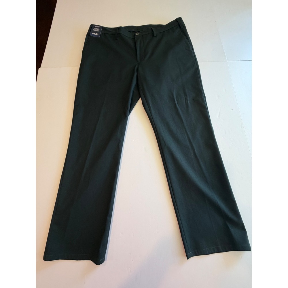 Roundtree & Yorke Mens Straight Fit Flannel Touch Trouser Dark Green 40x30‎